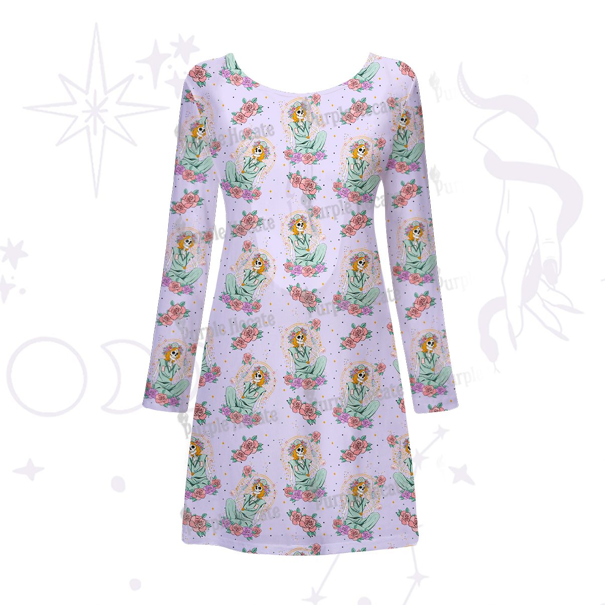 Purplehecate The Skeleton Nurse Beachwear Cover-Up Dress