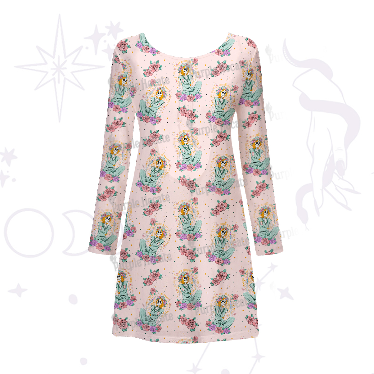 Purplehecate The Skeleton Nurse Beachwear Cover-Up Dress