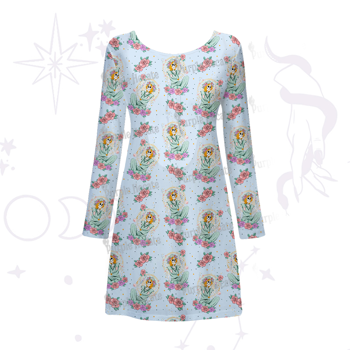 Purplehecate The Skeleton Nurse Beachwear Cover-Up Dress