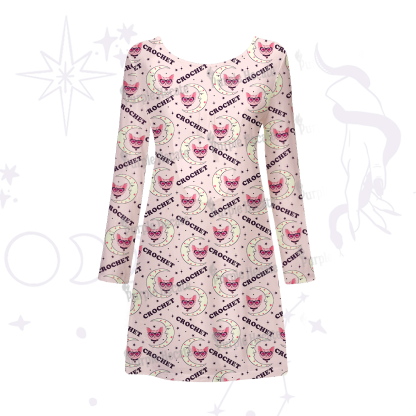 Purplehecate Cat Crochet Beachwear Cover-Up Dress