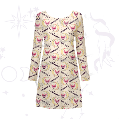 Purplehecate Cat Crochet Beachwear Cover-Up Dress