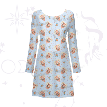 Purplehecate Aries Spirit Zodiac Beachwear Cover-Up Dress