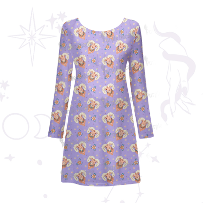 Purplehecate Aries Spirit Zodiac Beachwear Cover-Up Dress