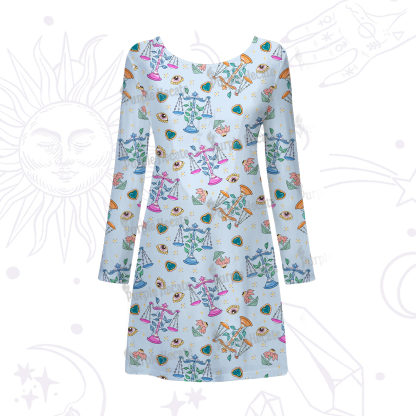 Purplehecate Libra Spirit Zodiac Beachwear Cover-Up Dress