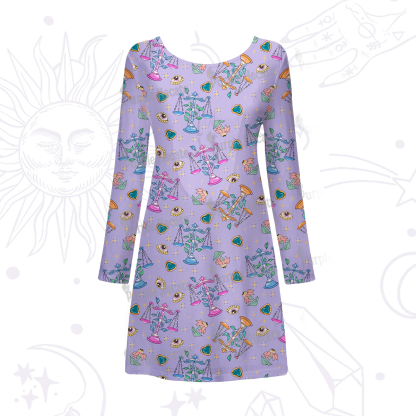 Purplehecate Libra Spirit Zodiac Beachwear Cover-Up Dress