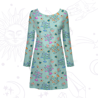 Purplehecate Libra Spirit Zodiac Beachwear Cover-Up Dress