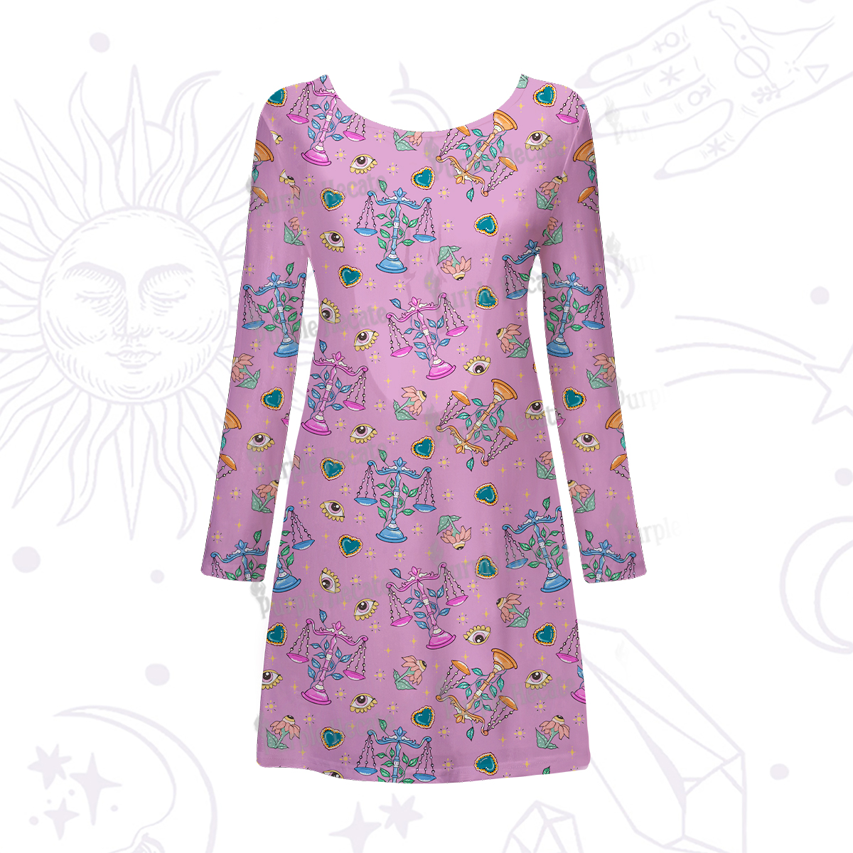 Purplehecate Libra Spirit Zodiac Beachwear Cover-Up Dress