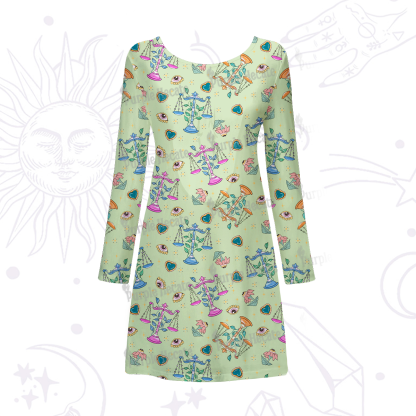 Purplehecate Libra Spirit Zodiac Beachwear Cover-Up Dress