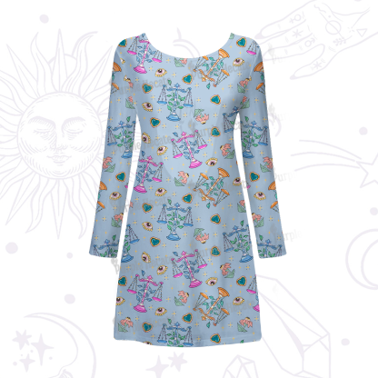 Purplehecate Libra Spirit Zodiac Beachwear Cover-Up Dress