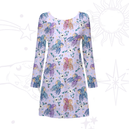 Purplehecate Gemini Spirit Zodiac Beachwear Cover-Up Dress