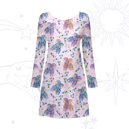 Purplehecate Gemini Spirit Zodiac Beachwear Cover-Up Dress