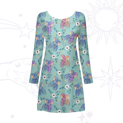 Purplehecate Gemini Spirit Zodiac Beachwear Cover-Up Dress