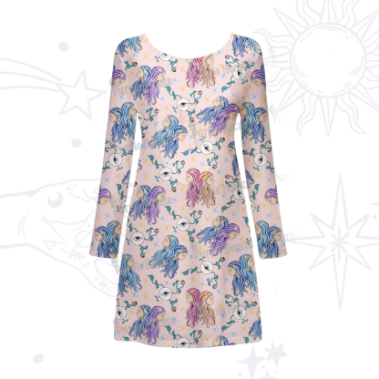 Purplehecate Gemini Spirit Zodiac Beachwear Cover-Up Dress