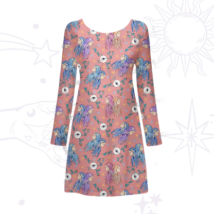 Purplehecate Gemini Spirit Zodiac Beachwear Cover-Up Dress