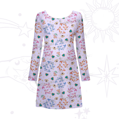 Purplehecate Pisces Spirit Zodiac Beachwear Cover-Up Dress