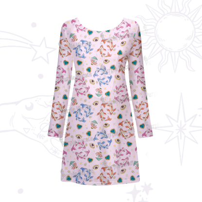 Purplehecate Pisces Spirit Zodiac Beachwear Cover-Up Dress