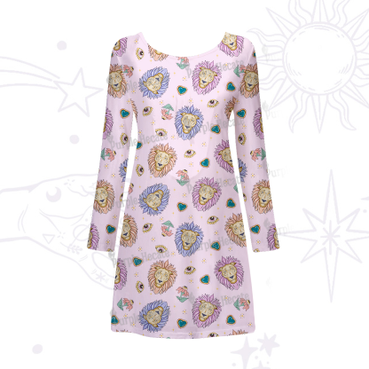 Purplehecate Leo Spirit Zodiac Beachwear Cover-Up Dress