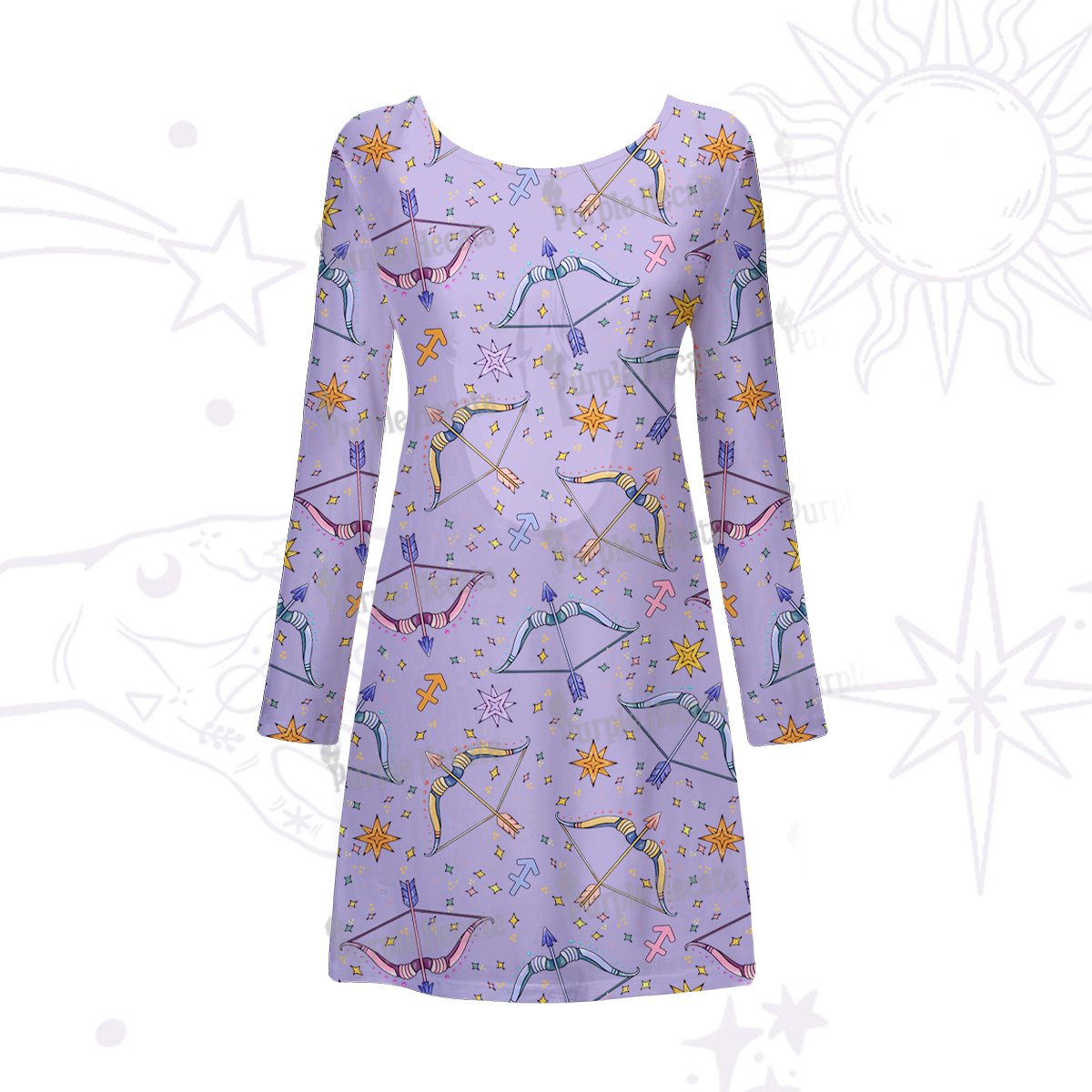 Purplehecate Sagittarius Spirit Zodiac Beachwear Cover-Up Dress