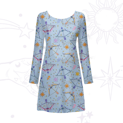 Purplehecate Sagittarius Spirit Zodiac Beachwear Cover-Up Dress