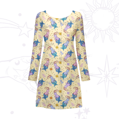 Purplehecate Capricorn Spirit Zodiac Beachwear Cover-Up Dress