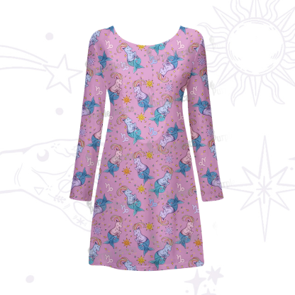 Purplehecate Capricorn Spirit Zodiac Beachwear Cover-Up Dress