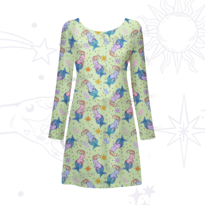 Purplehecate Capricorn Spirit Zodiac Beachwear Cover-Up Dress