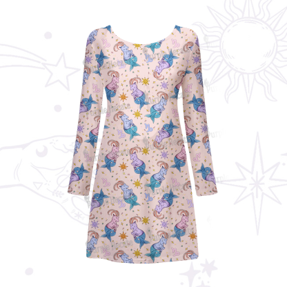 Purplehecate Capricorn Spirit Zodiac Beachwear Cover-Up Dress