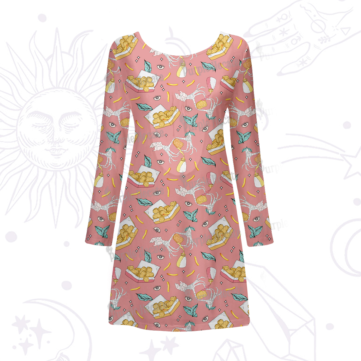 Purplehecate The Chicken Nugget Beachwear Cover-Up Dress