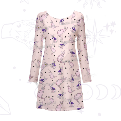 Purplehecate Celestial Sphinx Beachwear Cover-Up Dress