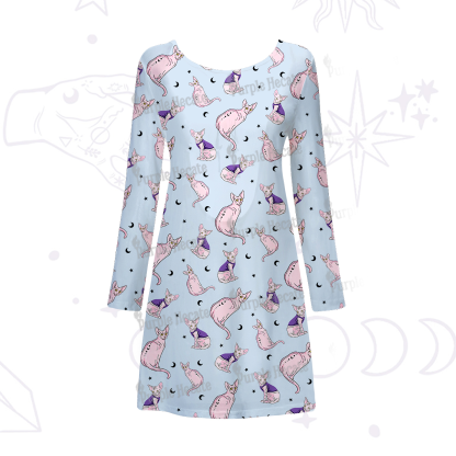 Purplehecate Celestial Sphinx Beachwear Cover-Up Dress