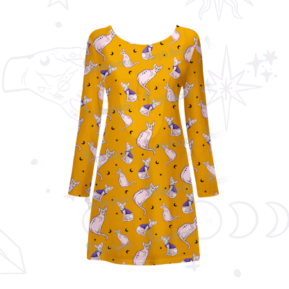 Purplehecate Celestial Sphinx Beachwear Cover-Up Dress