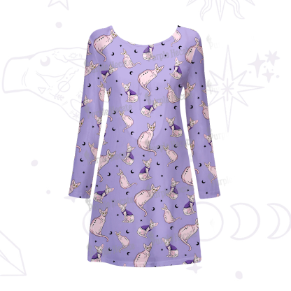 Purplehecate Celestial Sphinx Beachwear Cover-Up Dress