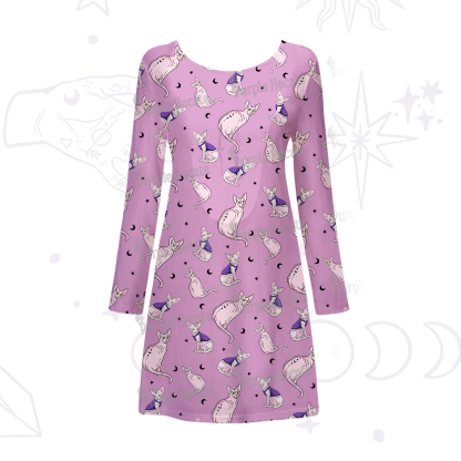 Purplehecate Celestial Sphinx Beachwear Cover-Up Dress