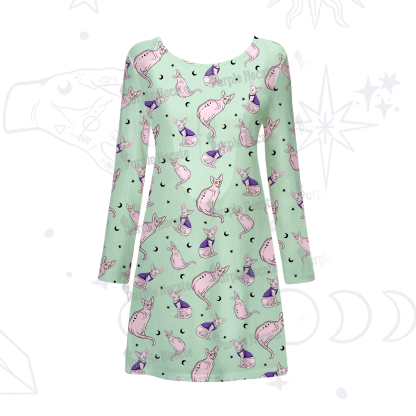 Purplehecate Celestial Sphinx Beachwear Cover-Up Dress