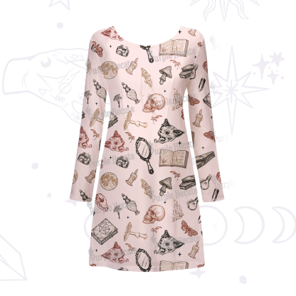 Purplehecate Witchy Spellbook Beachwear Cover-Up Dress