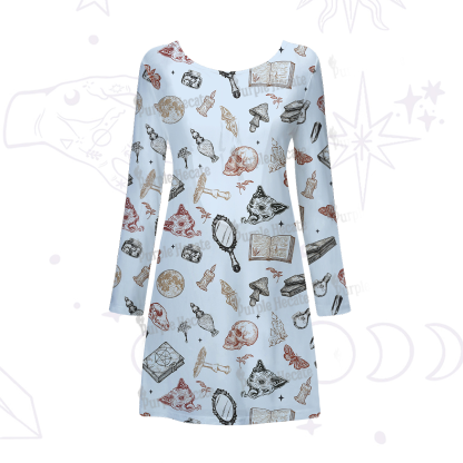 Purplehecate Witchy Spellbook Beachwear Cover-Up Dress