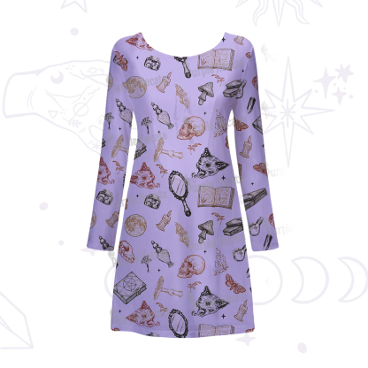 Purplehecate Witchy Spellbook Beachwear Cover-Up Dress