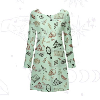 Purplehecate Witchy Spellbook Beachwear Cover-Up Dress