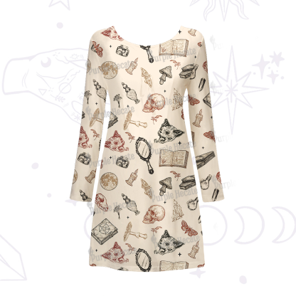 Purplehecate Witchy Spellbook Beachwear Cover-Up Dress