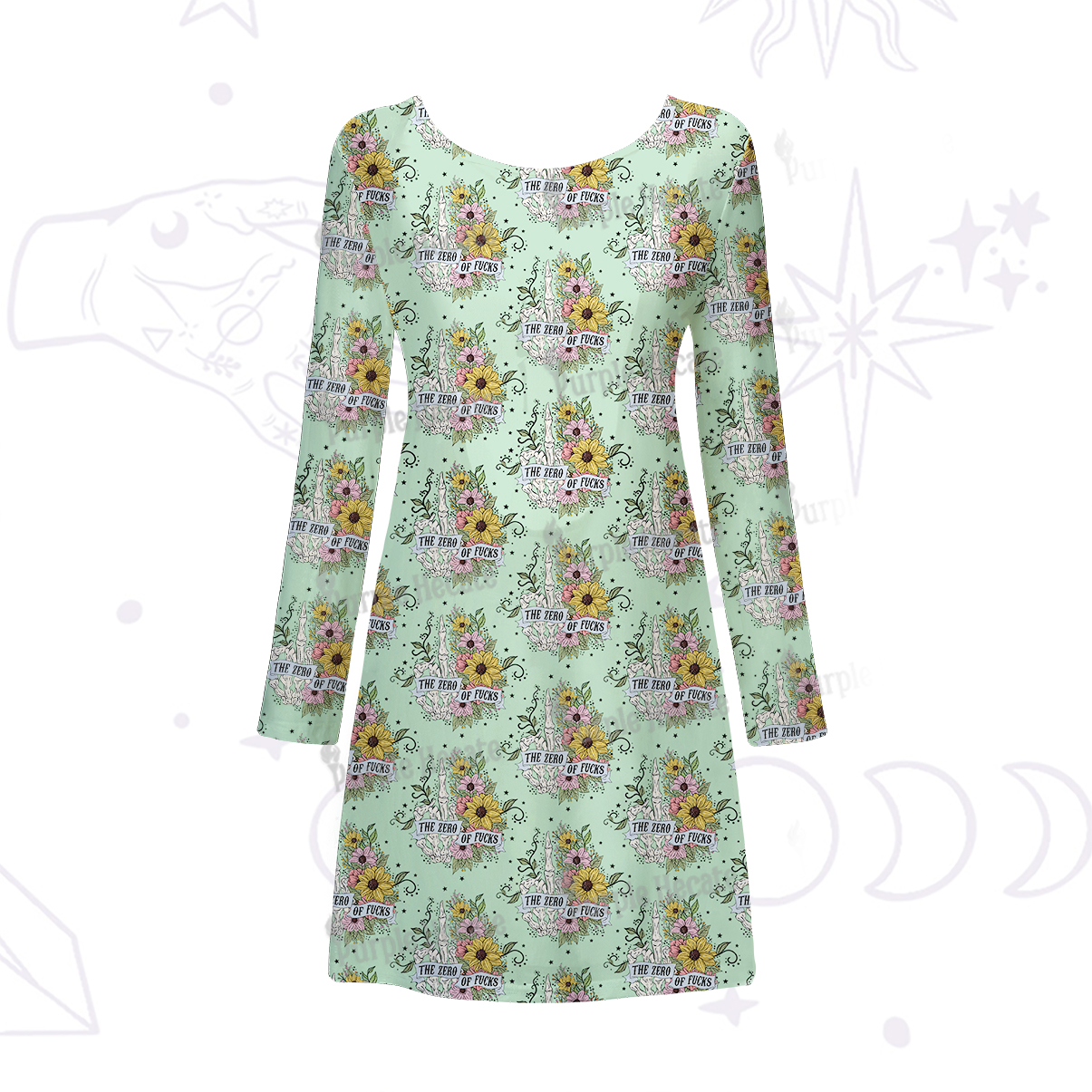 Purplehecate The Zero Of Fucks Beachwear Cover-Up Dress