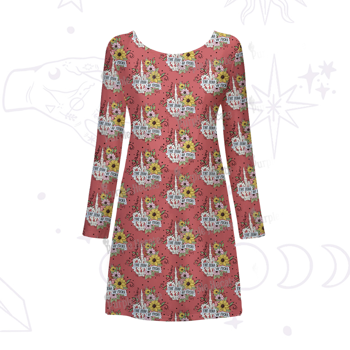 Purplehecate The Zero Of Fucks Beachwear Cover-Up Dress