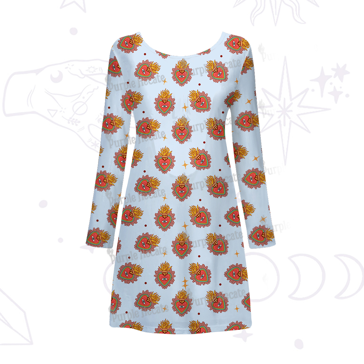 Purplehecate Sacred Heart Beachwear Cover-Up Dress