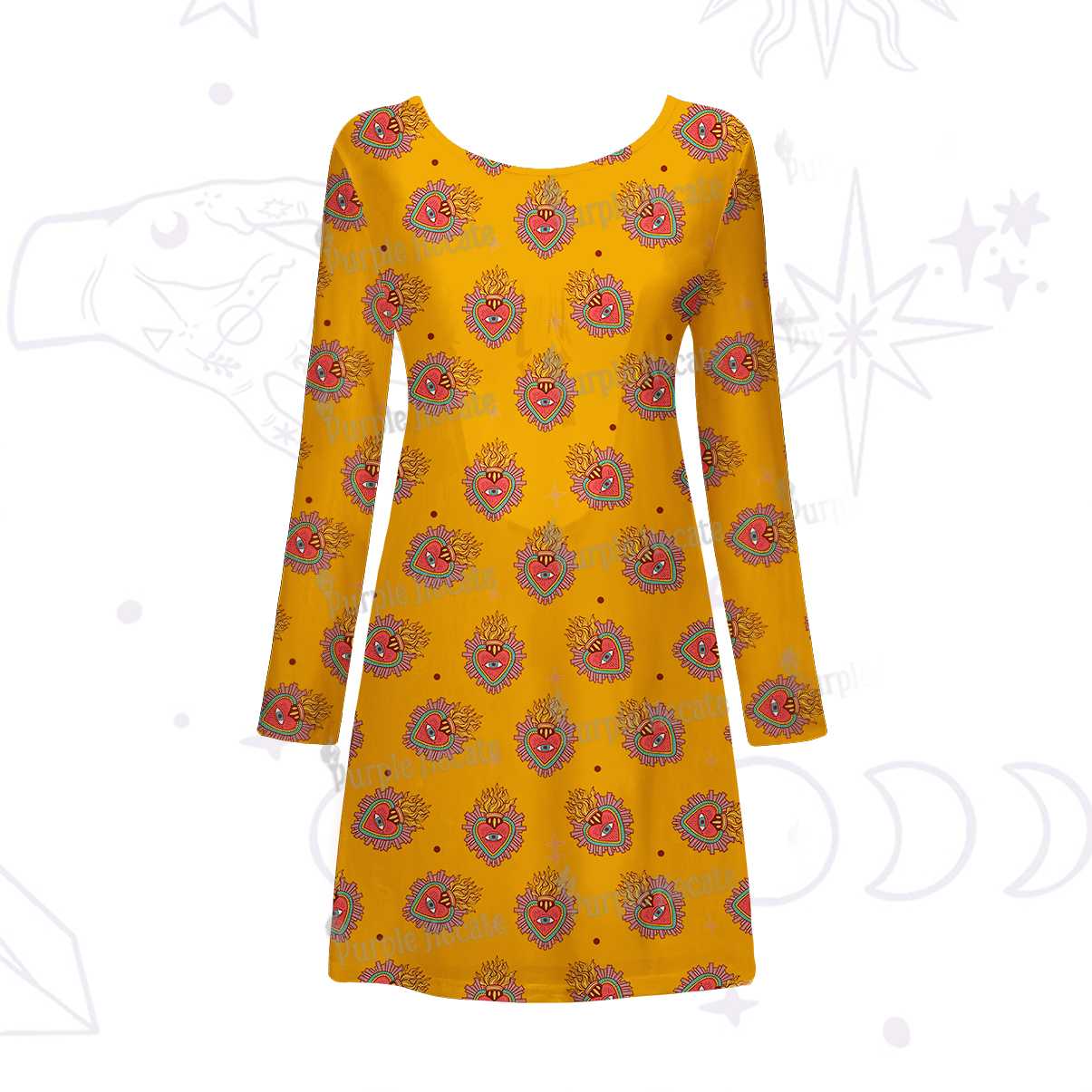 Purplehecate Sacred Heart Beachwear Cover-Up Dress