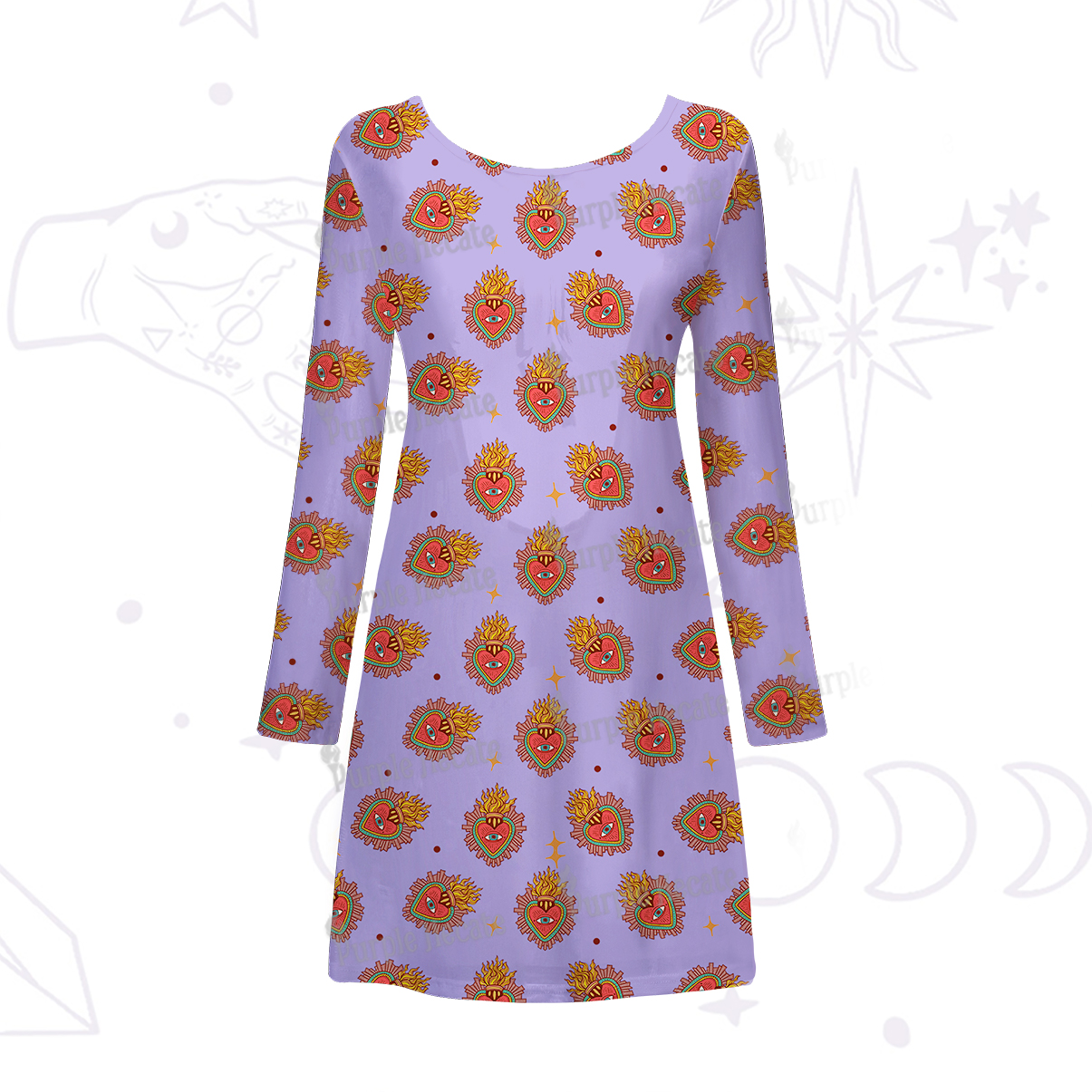 Purplehecate Sacred Heart Beachwear Cover-Up Dress