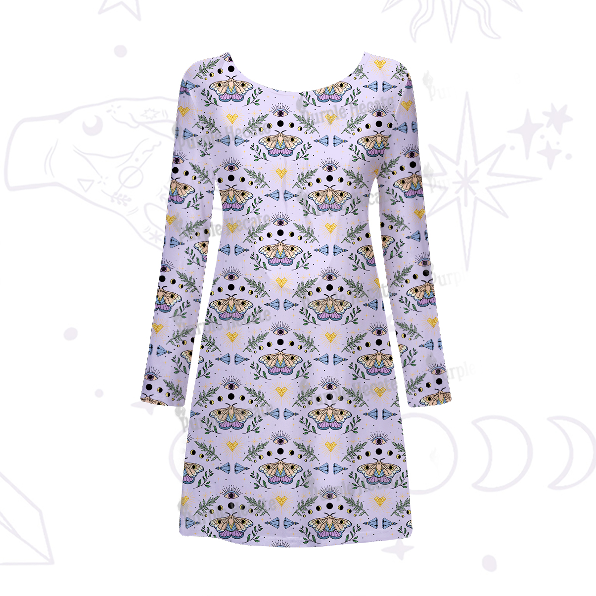 Purplehecate Luna Moth Witch Beachwear Cover-Up Dress