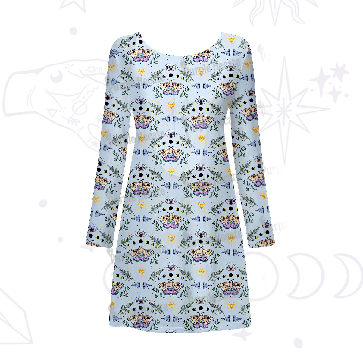 Purplehecate Luna Moth Witch Beachwear Cover-Up Dress