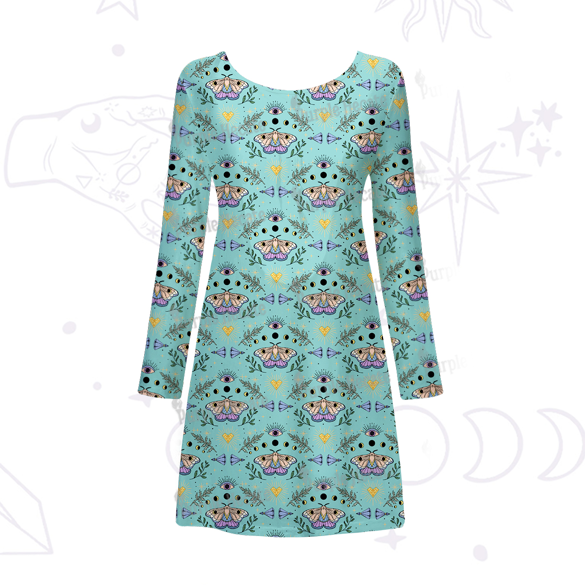 Purplehecate Luna Moth Witch Beachwear Cover-Up Dress