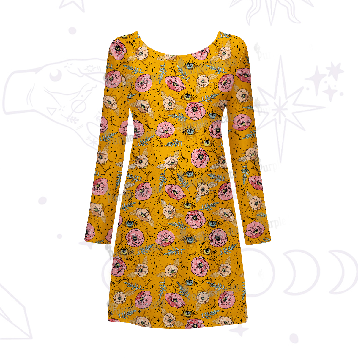 Purplehecate The Bee's Knees Beachwear Cover-Up Dress