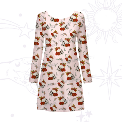 Purplehecate Flowers and Bones Beachwear Cover-Up Dress