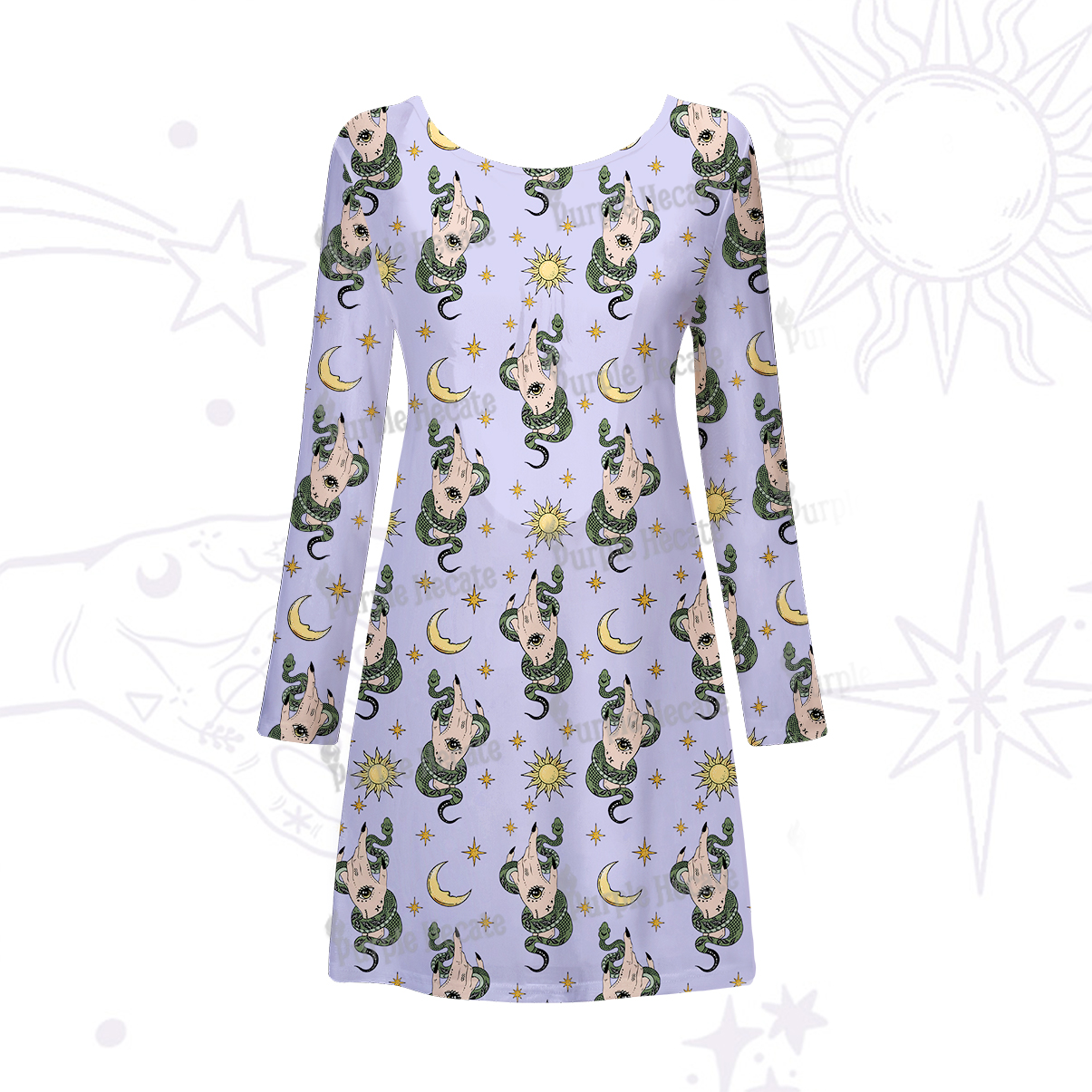 Purplehecate Reach For The Moon Beachwear Cover-Up Dress